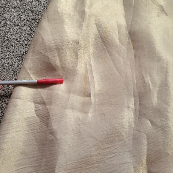 VTG Gold Evening Gown Sz 4 Formal Dress Short Sleeve 90s USA Old Hollywood Glam - Picture 12 of 15